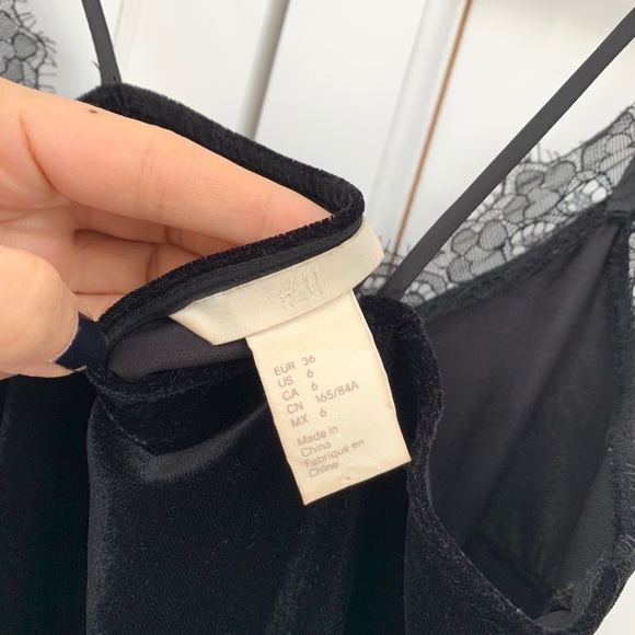 H&M Black Velvet Lace Camisole - Picture 3 of 6